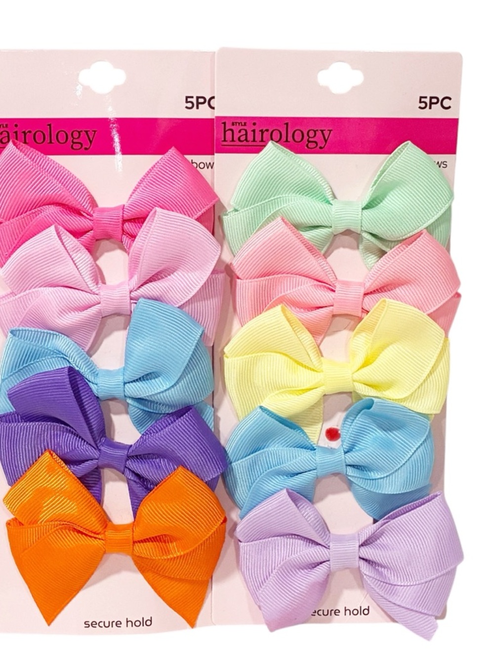 Hair Bows 5-Count Multicolor Girls Lot of 2 NEW